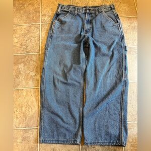 Aelfric Eden Relaxed Straight-Leg Denim Jeans in Washed Blue